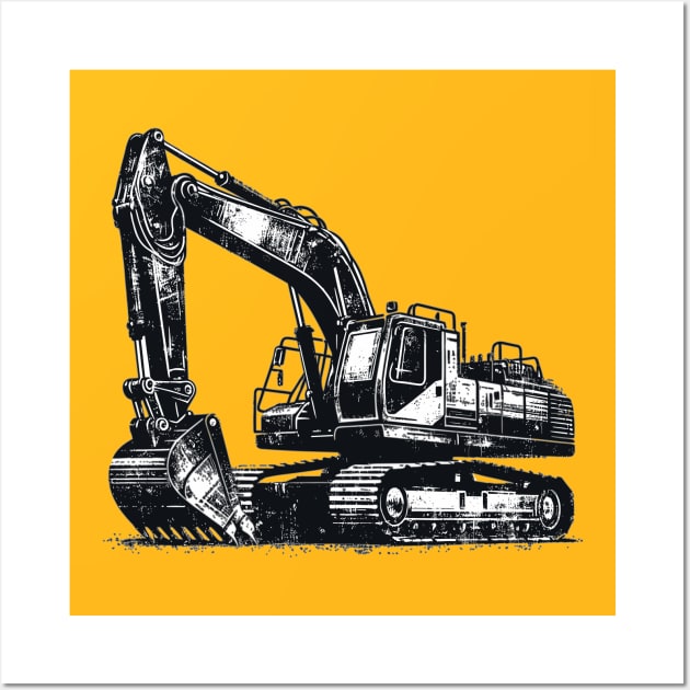 Excavator Wall Art by Vehicles-Art